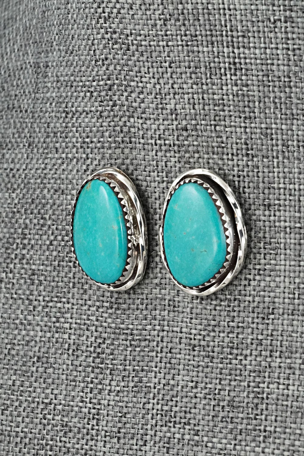 Turquoise & Sterling Silver Earrings - Ernest Hawthorne