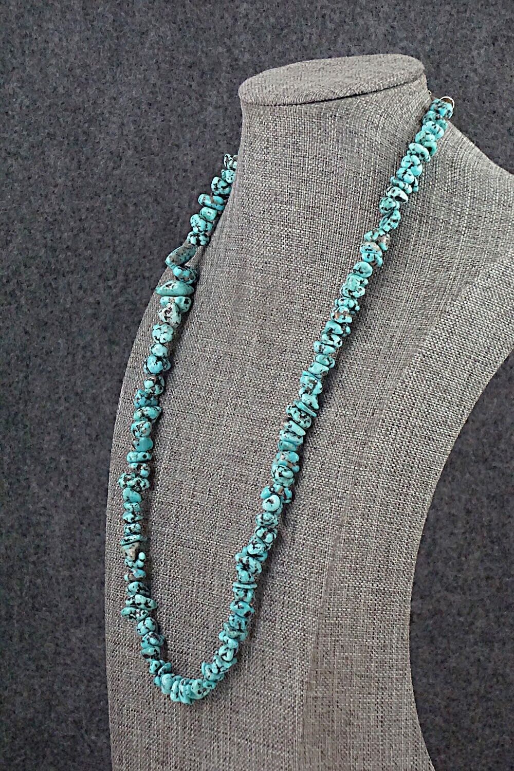 Turquoise & Sterling Silver Necklace 22" - Louise Joe