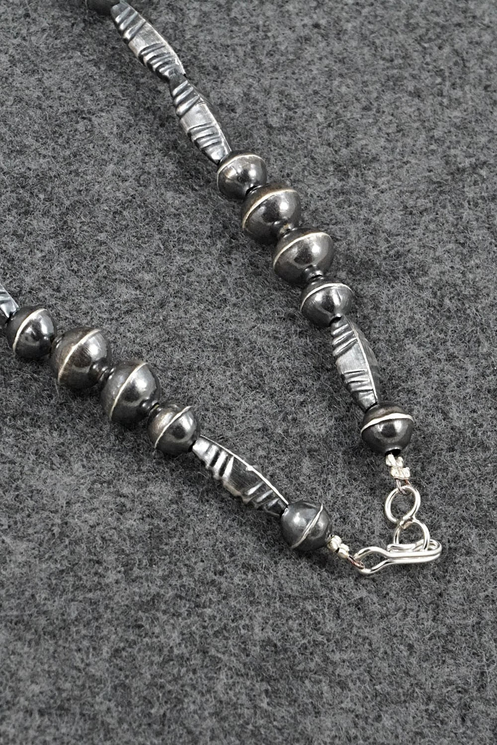 Sterling Silver Navajo Pearl Necklace 22" - Vintage