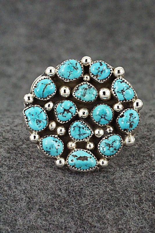 Turquoise and Sterling Silver Ring - Darlene Begay - Size 9