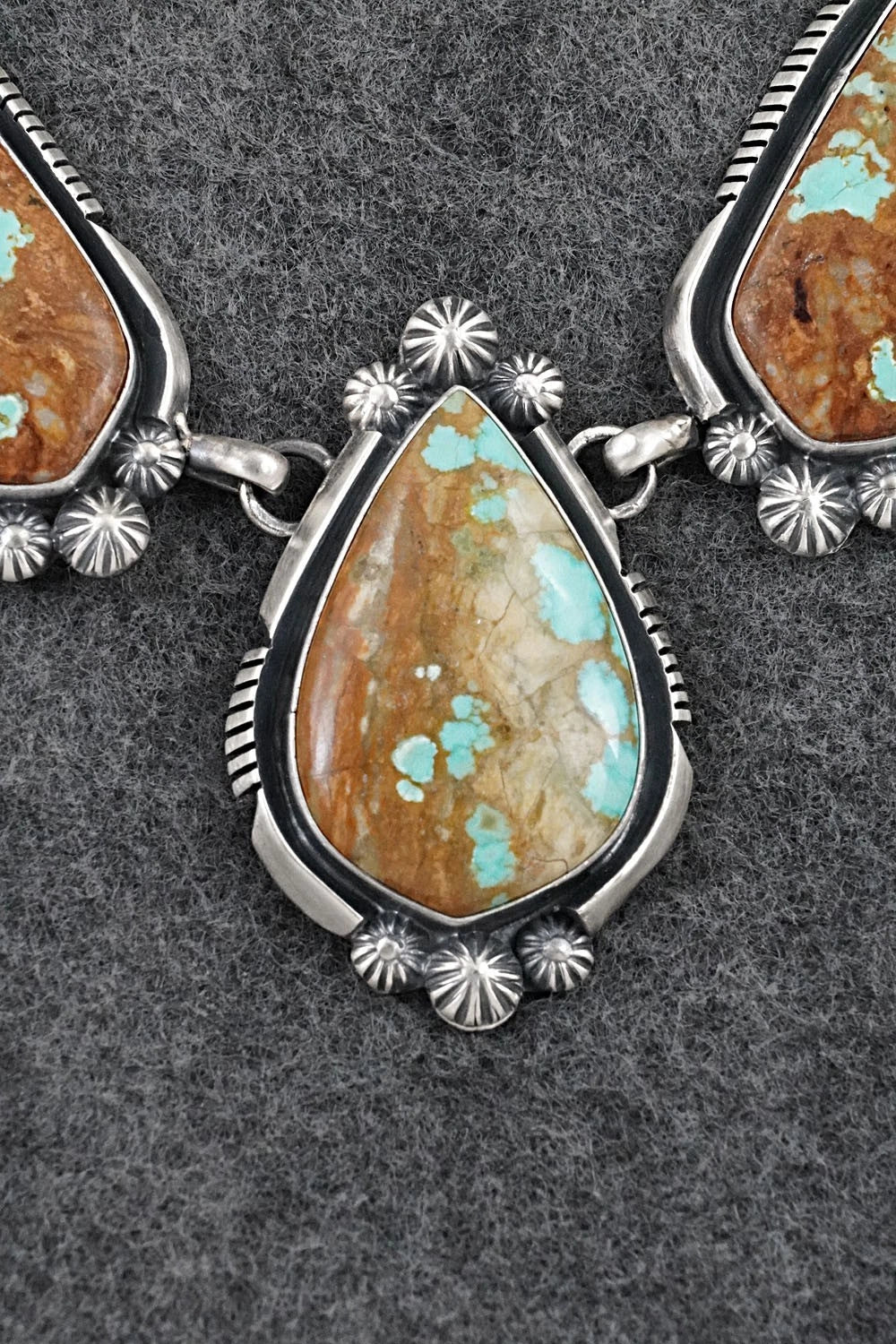 Turquoise & Sterling Silver Necklace and Earrings Set - Paul Livingston