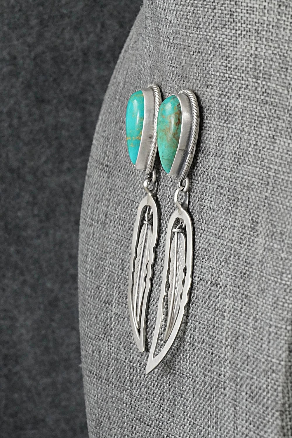 Turquoise & Sterling Silver Earrings - Darrin Livingston