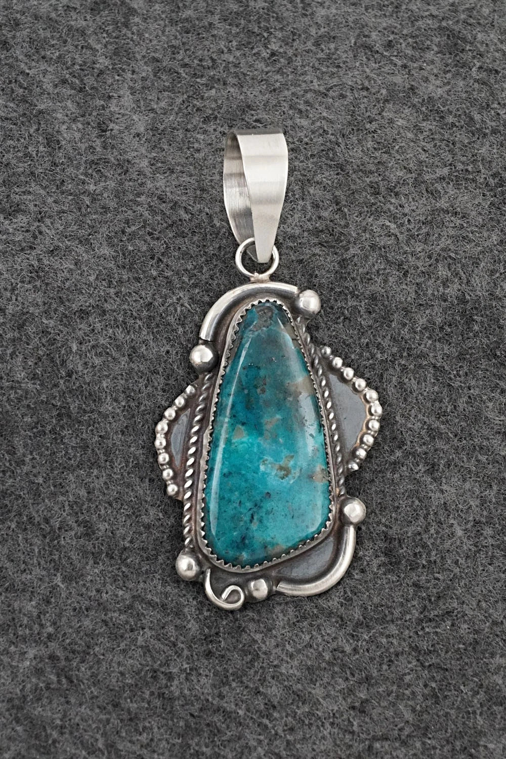Turquoise & Sterling Silver Pendant - Leslie Nez