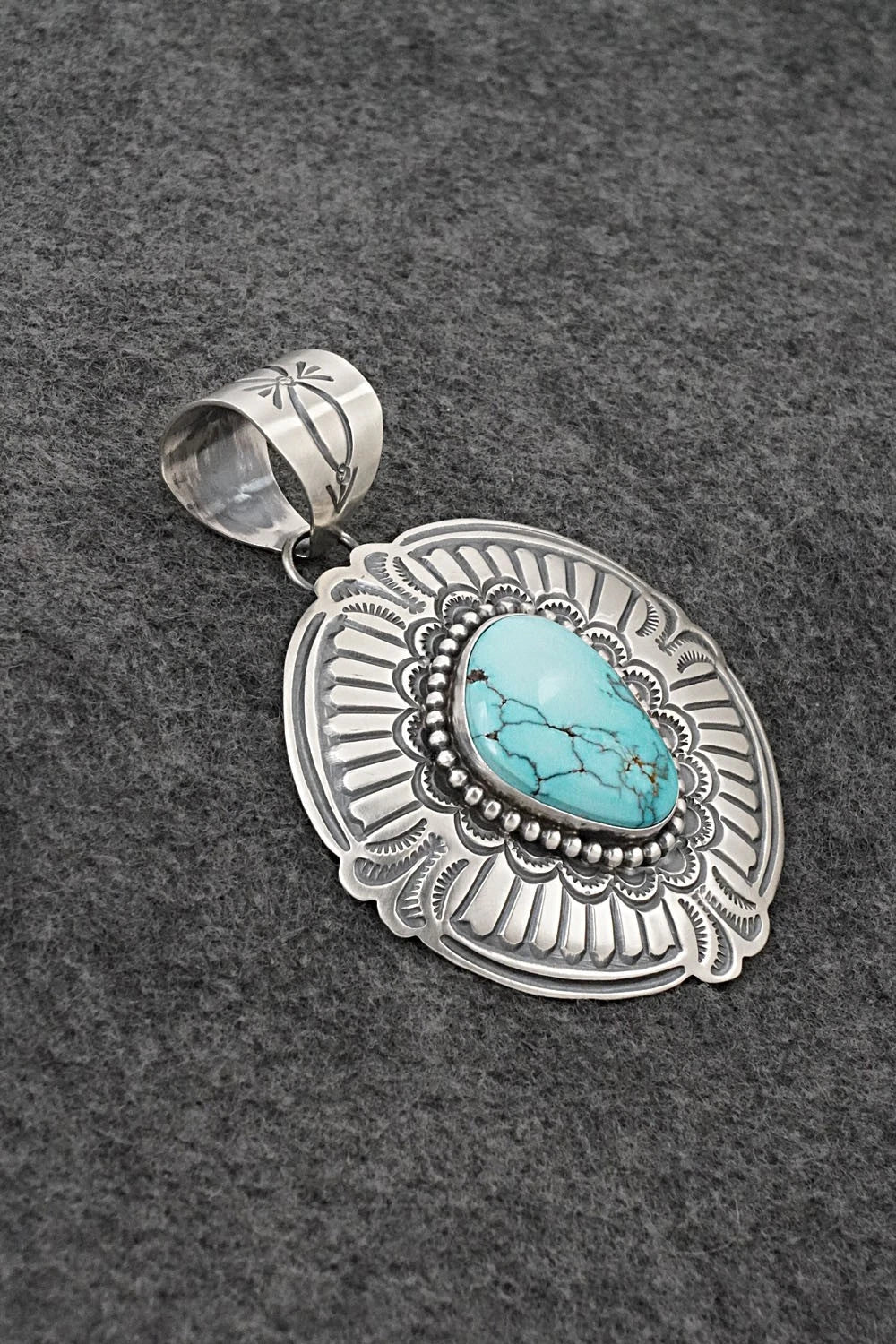 Turquoise & Sterling Silver Pendant - Arnold Blackgoat