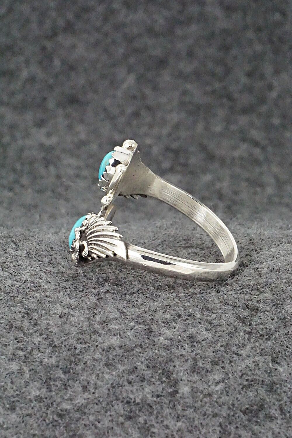 Turquoise & Sterling Silver Ring - Etta Belin - Size 11