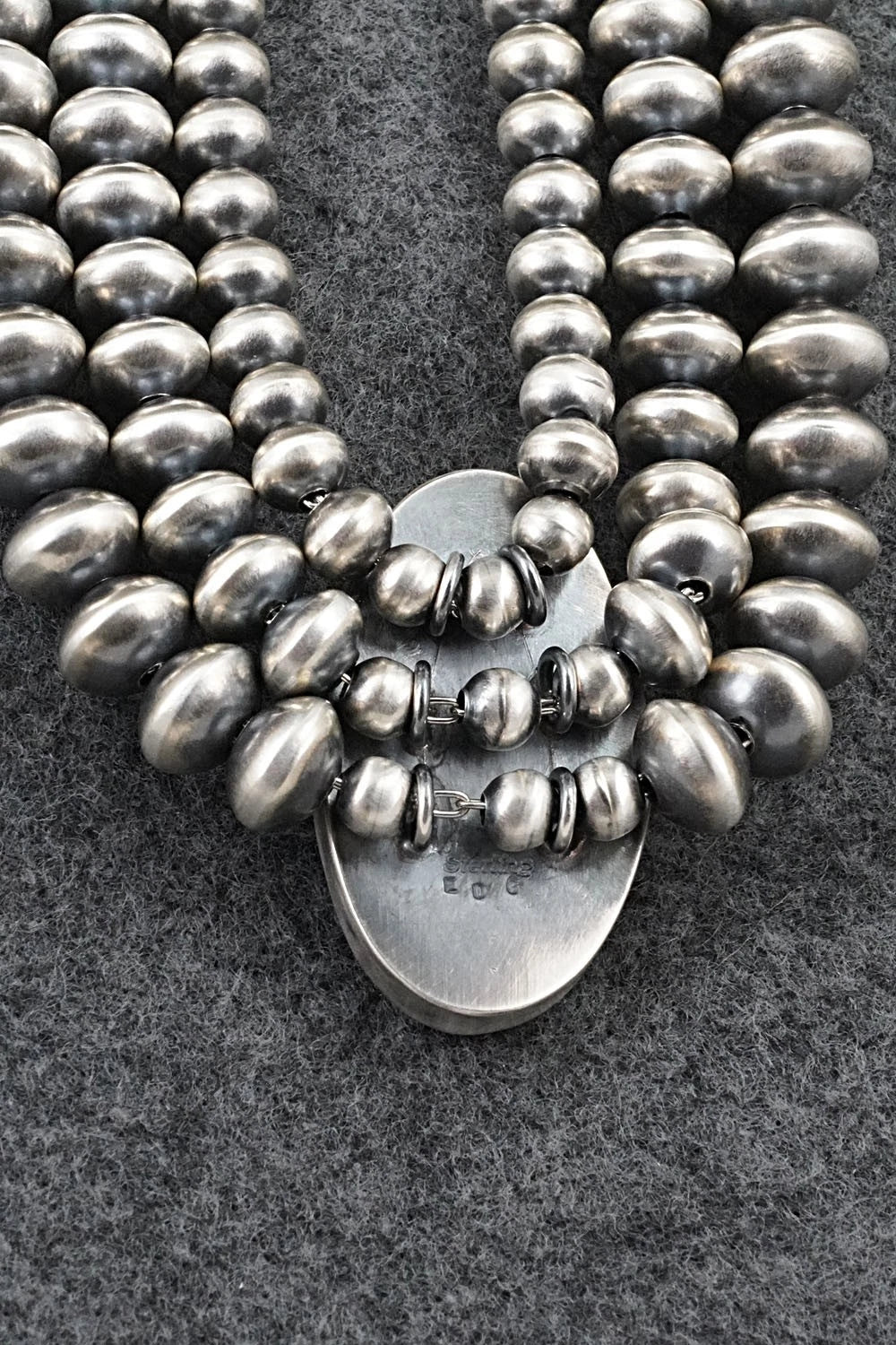 Turquoise & Sterling Silver Navajo Pearl Necklace - Gruber & Halwood