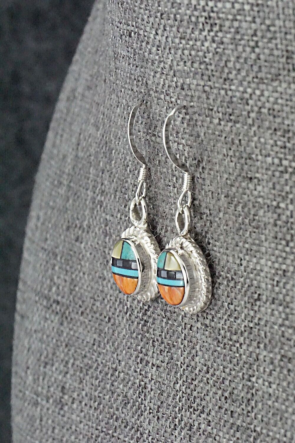 Multi-Stone & Sterling Silver Earrings - Delbert Kallestewa Jr.