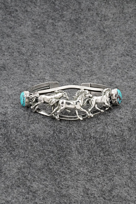 Turquoise & Sterling Silver Bracelet - Bobby Platero