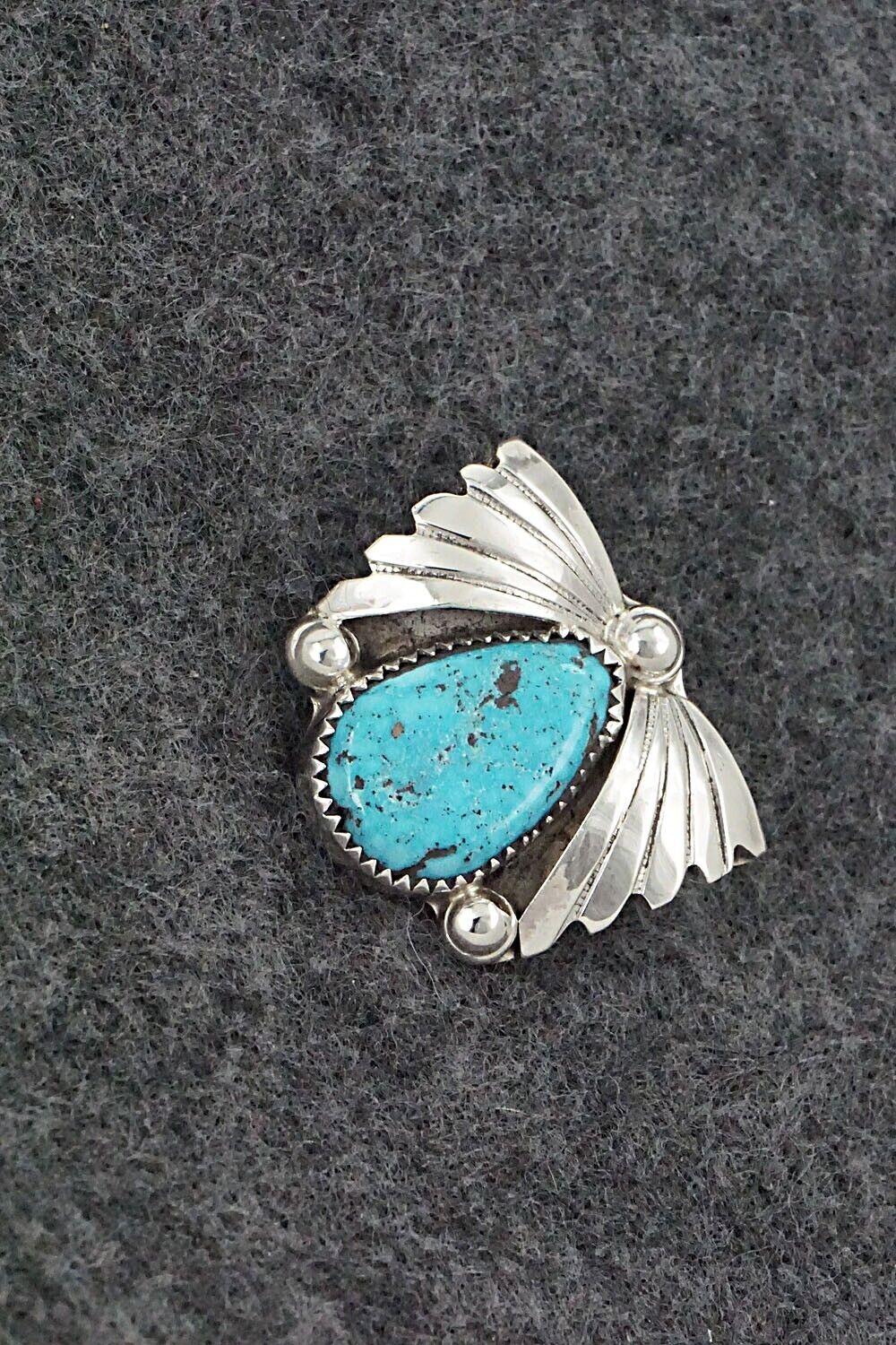 Turquoise & Sterling Silver Pendant - Lyolita Tsattie