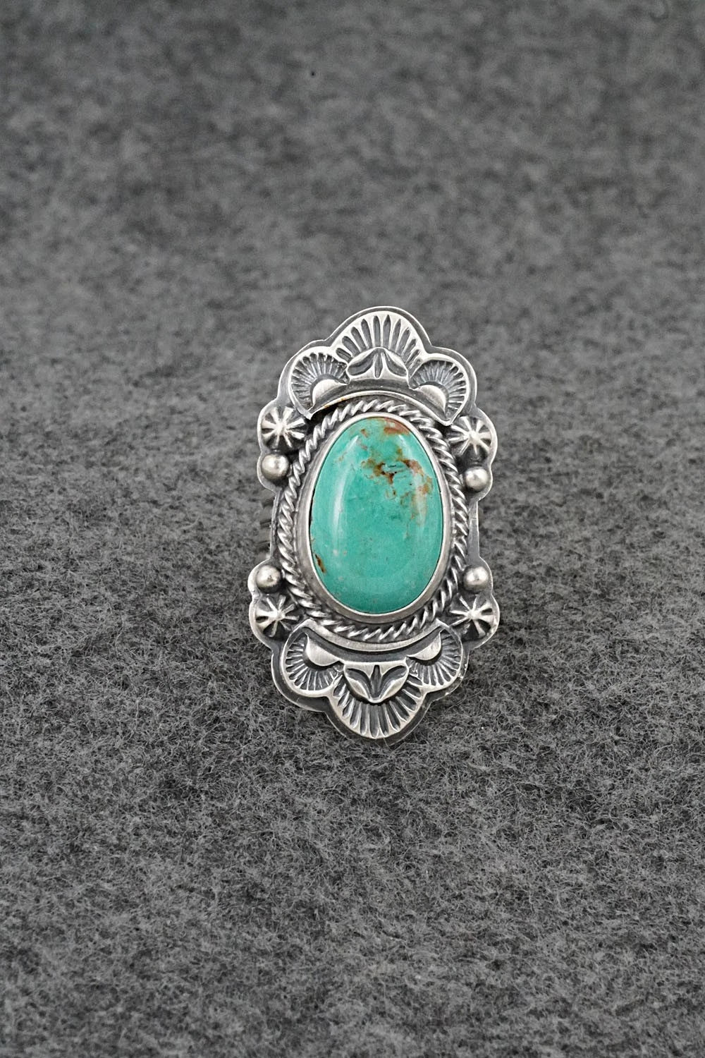 Turquoise & Sterling Silver Ring - Randy Boyd - Size 7.5
