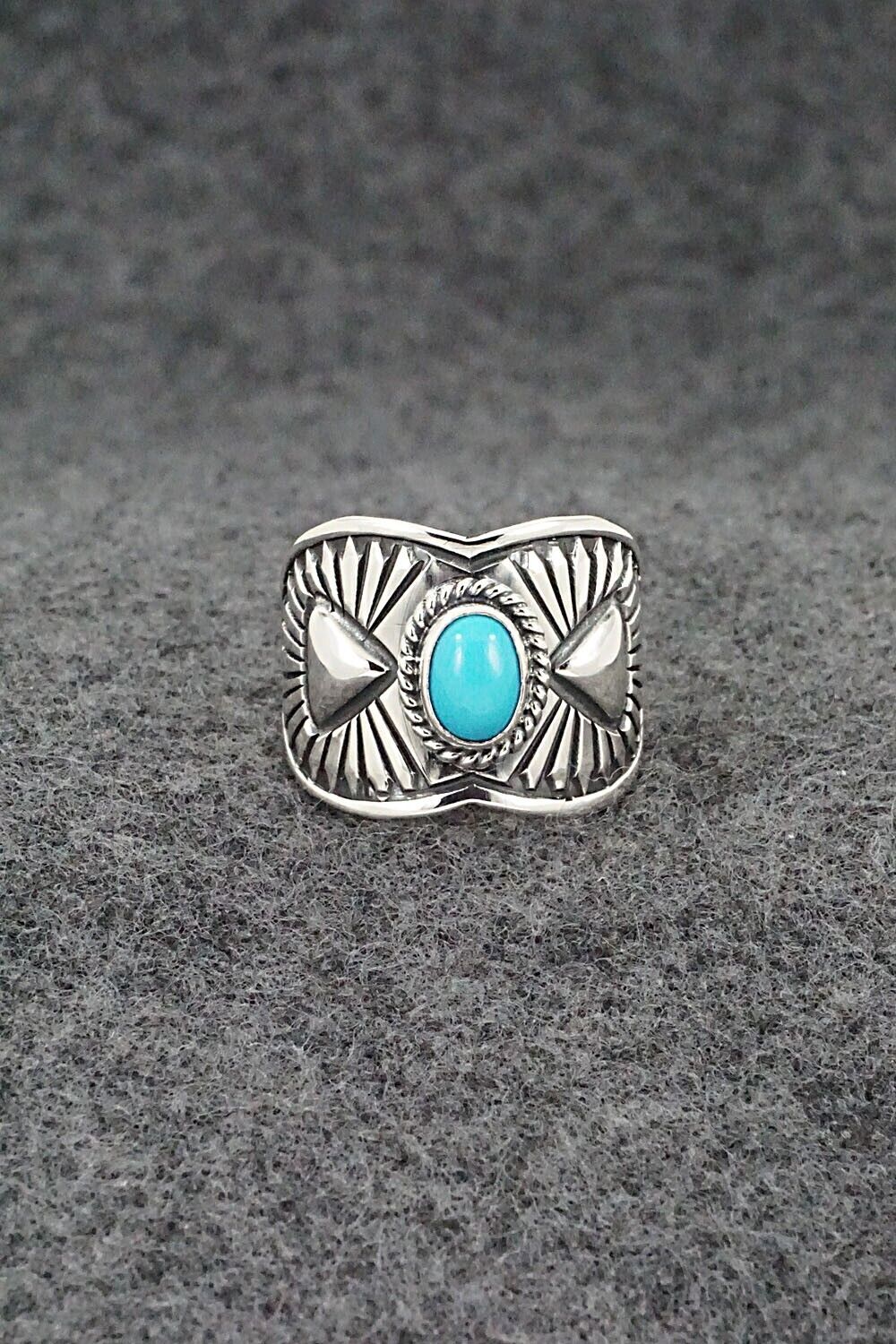 Turquoise & Sterling Silver Ring - Derrick Gordon - Size 7.5