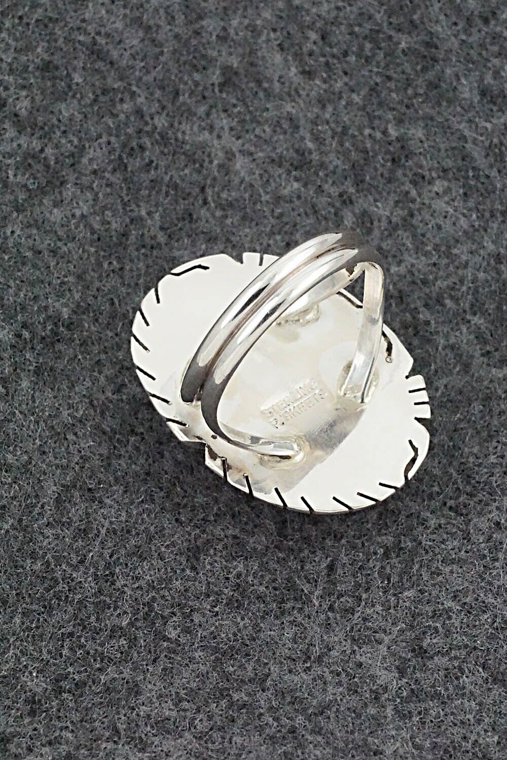 White Buffalo & Sterling Silver Ring - Peggy Skeets - Size 8.5