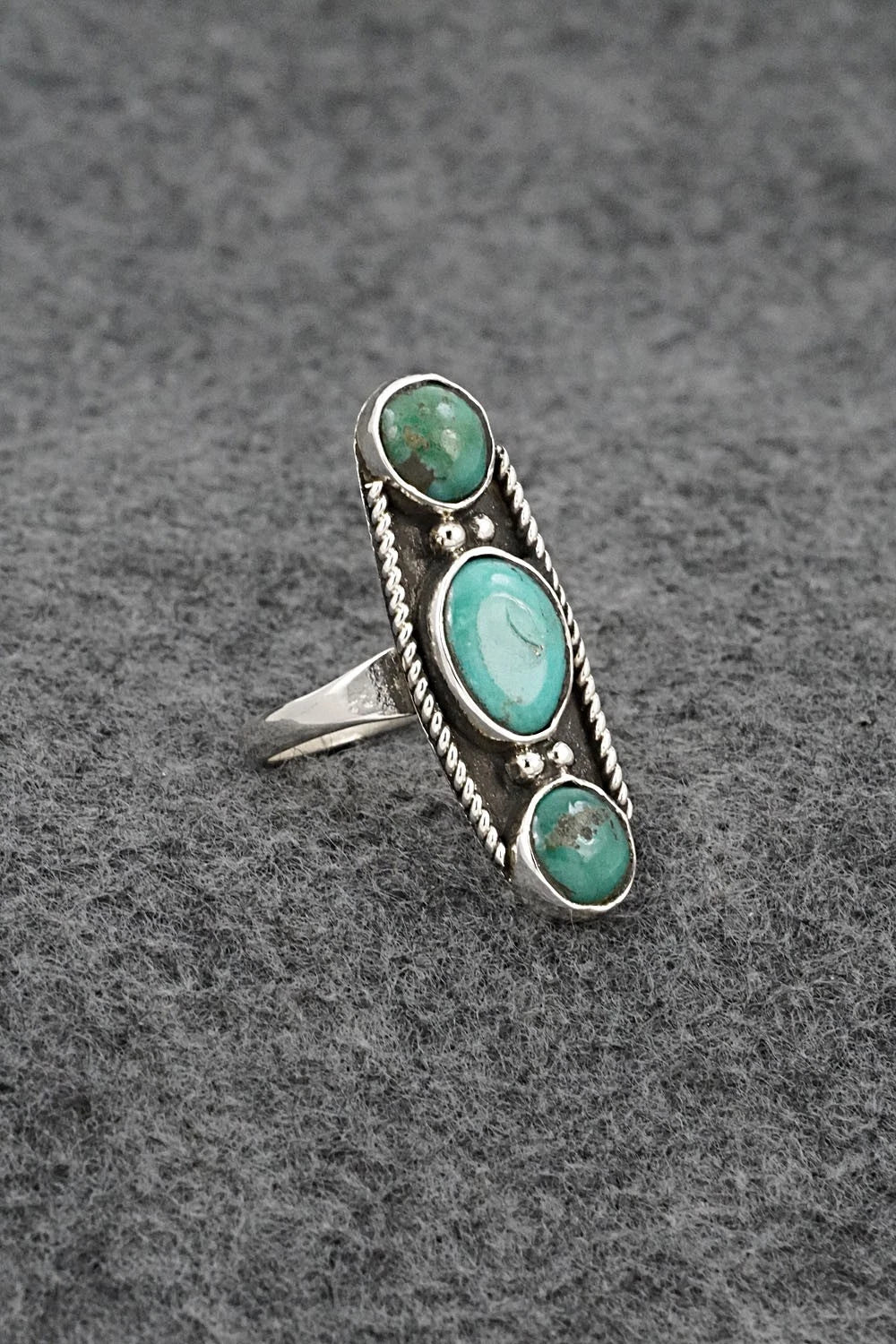 Turquoise & Sterling Silver Ring - Priscilla Reeder - Size 7.5