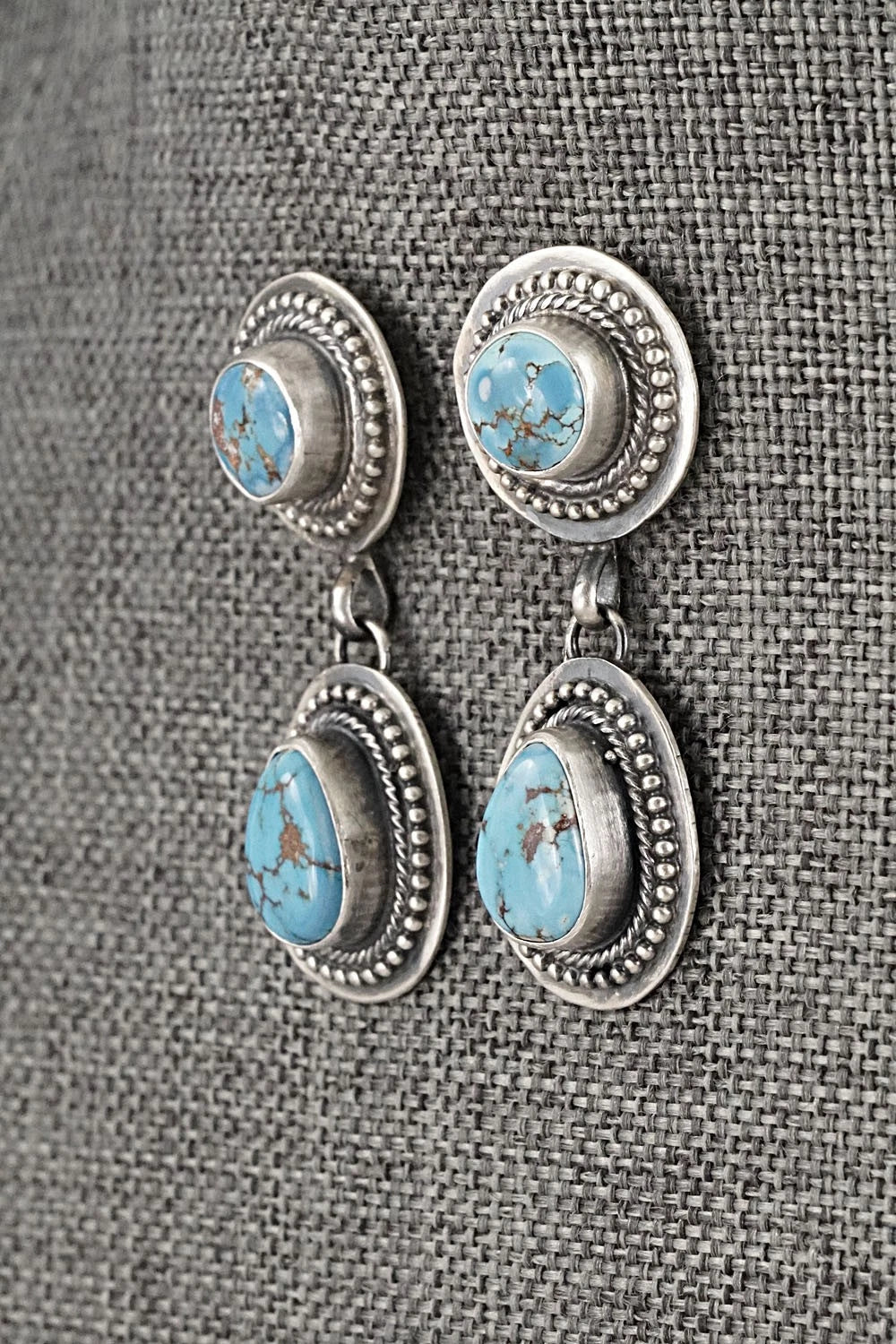 Turquoise & Sterling Silver Necklace and Earrings Set - Kathleen Livingston