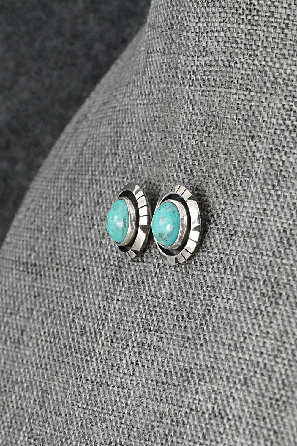 Turquoise & Sterling Silver Earrings - Amos Begay