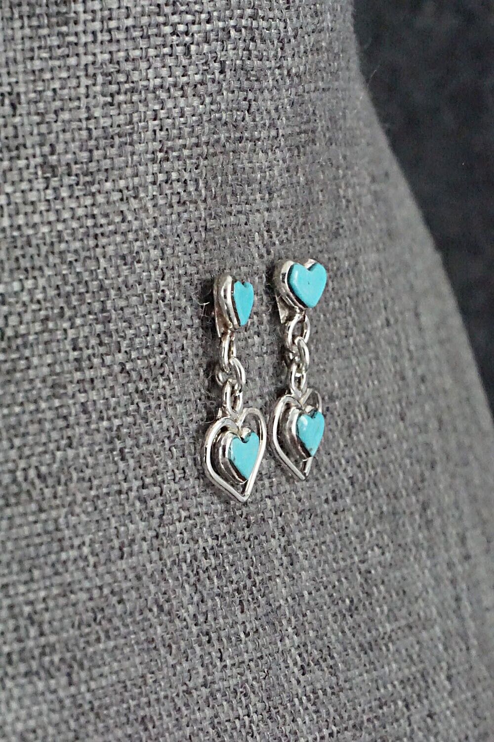 Turquoise & Sterling Silver Earrings - Kallen Kallestewa