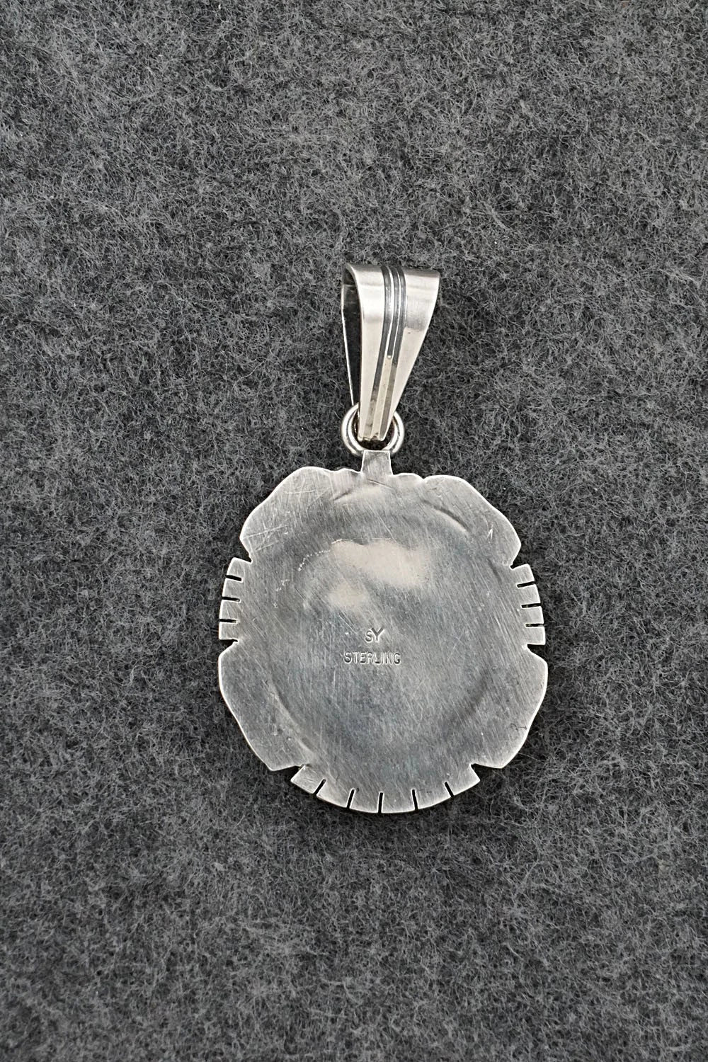 White Buffalo & Sterling Silver Pendant - Samuel Yellowhair