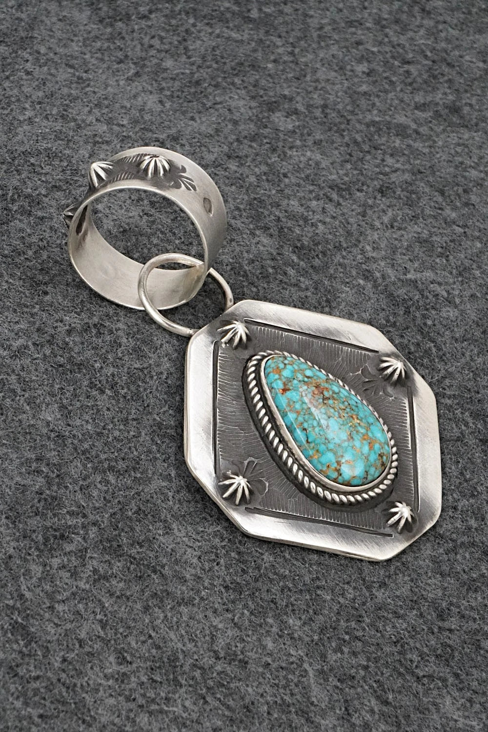 Turquoise & Sterling Silver Pendant - Elvira Bill