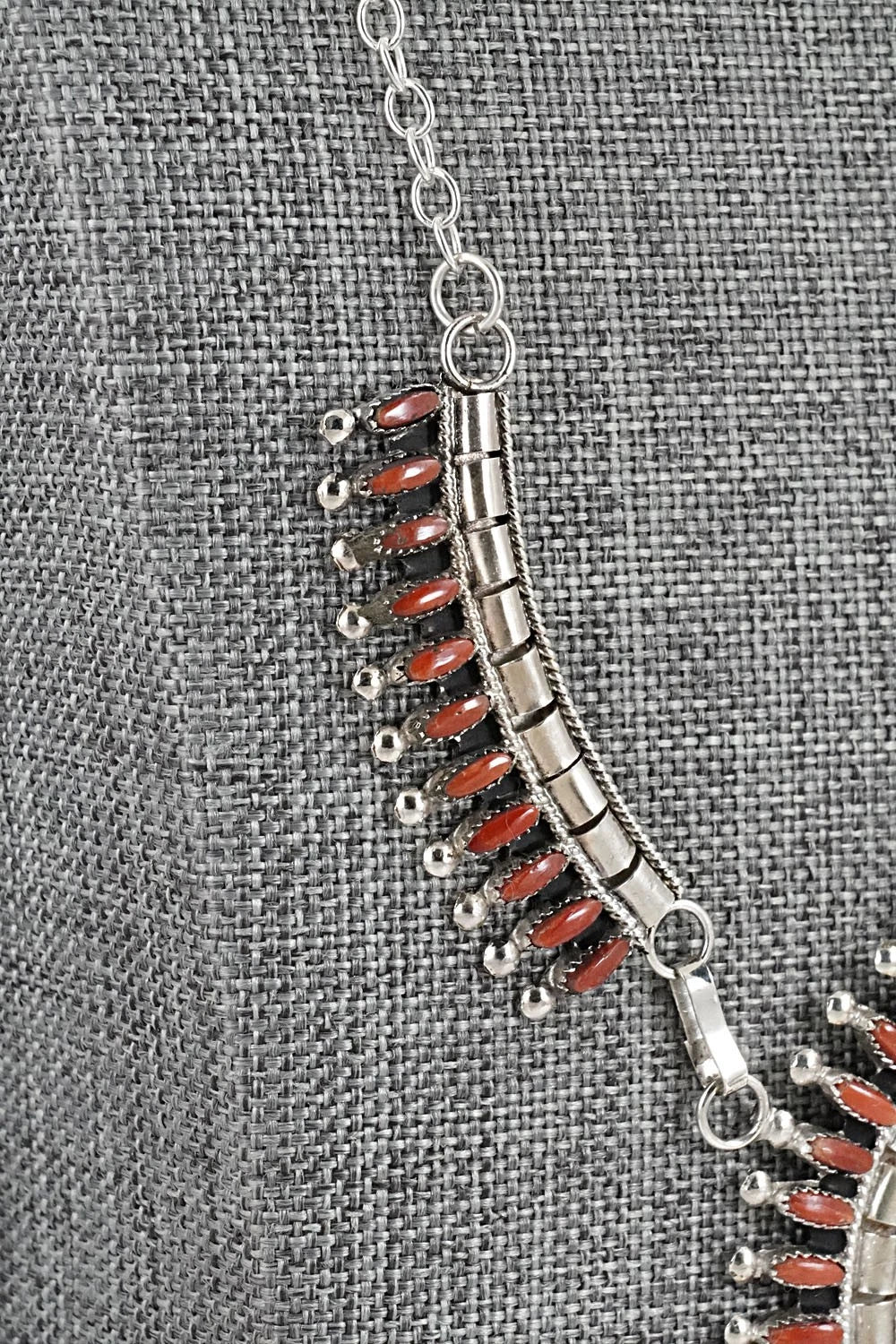 Coral & Sterling Silver Necklace Set - Evonne Hustito