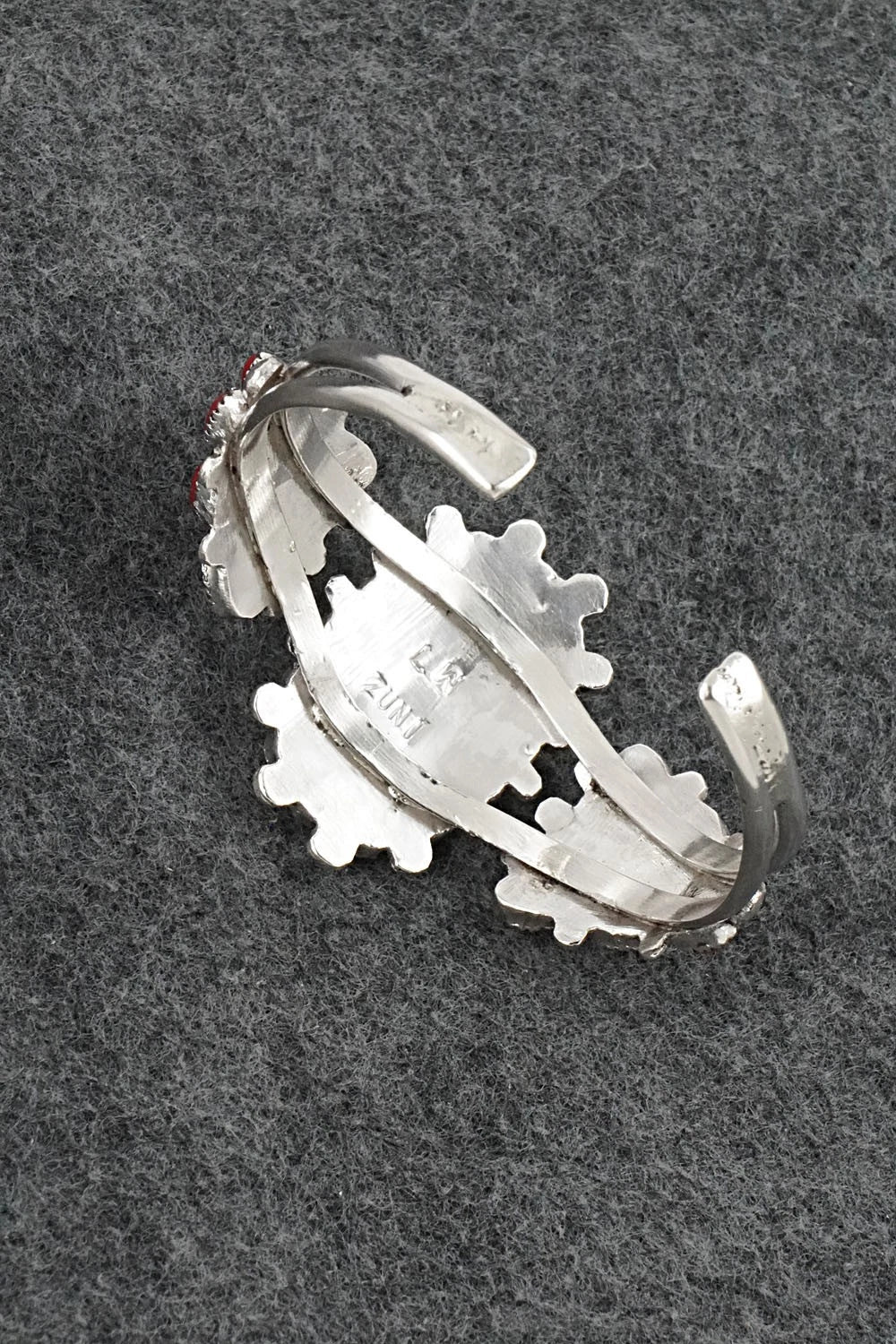 Coral & Sterling Silver Bracelet - Lorraine Waatsa