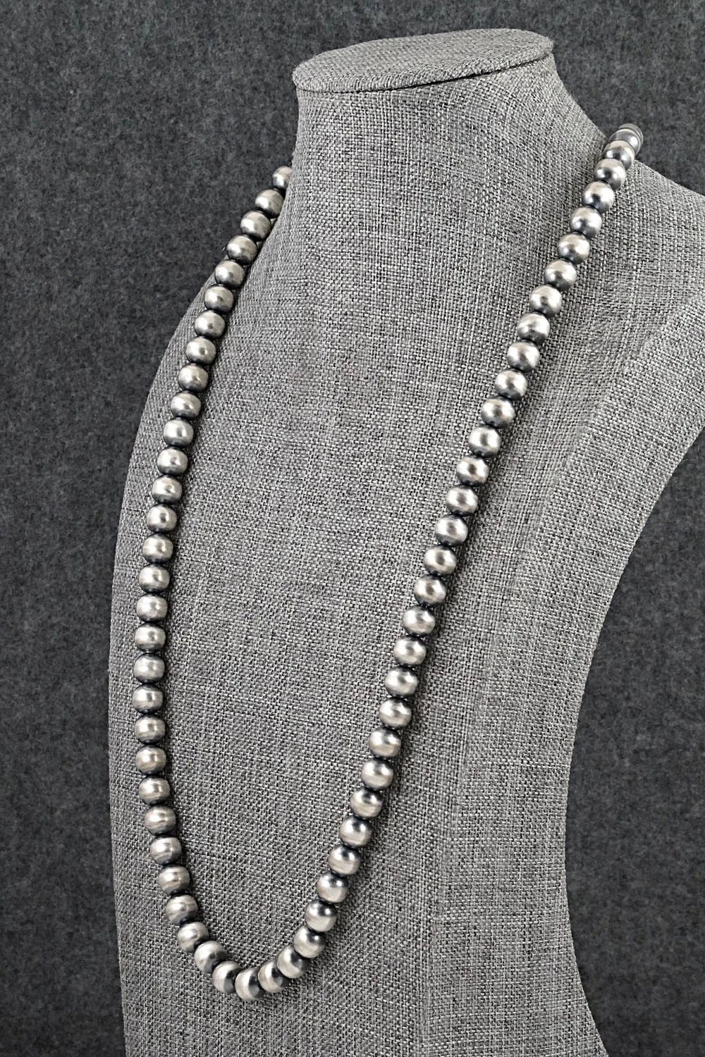 Sterling Silver Navajo Pearl Necklace 28" - Dorinda Mariano