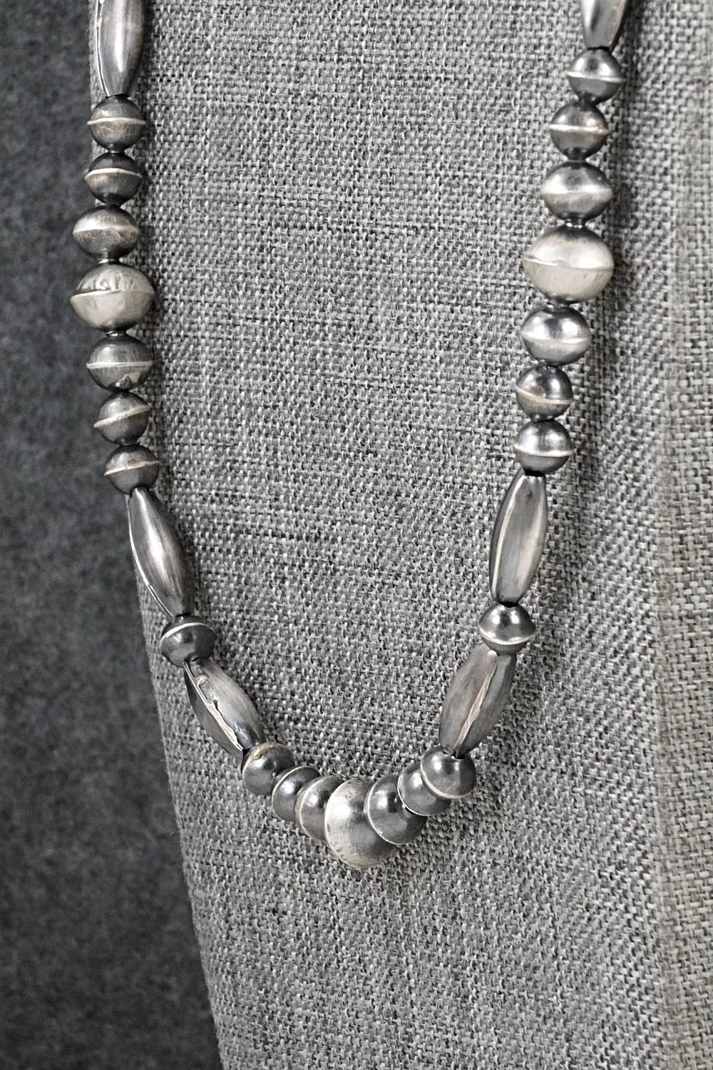 Sterling Silver Navajo Pearl Necklace 24" - Vintage