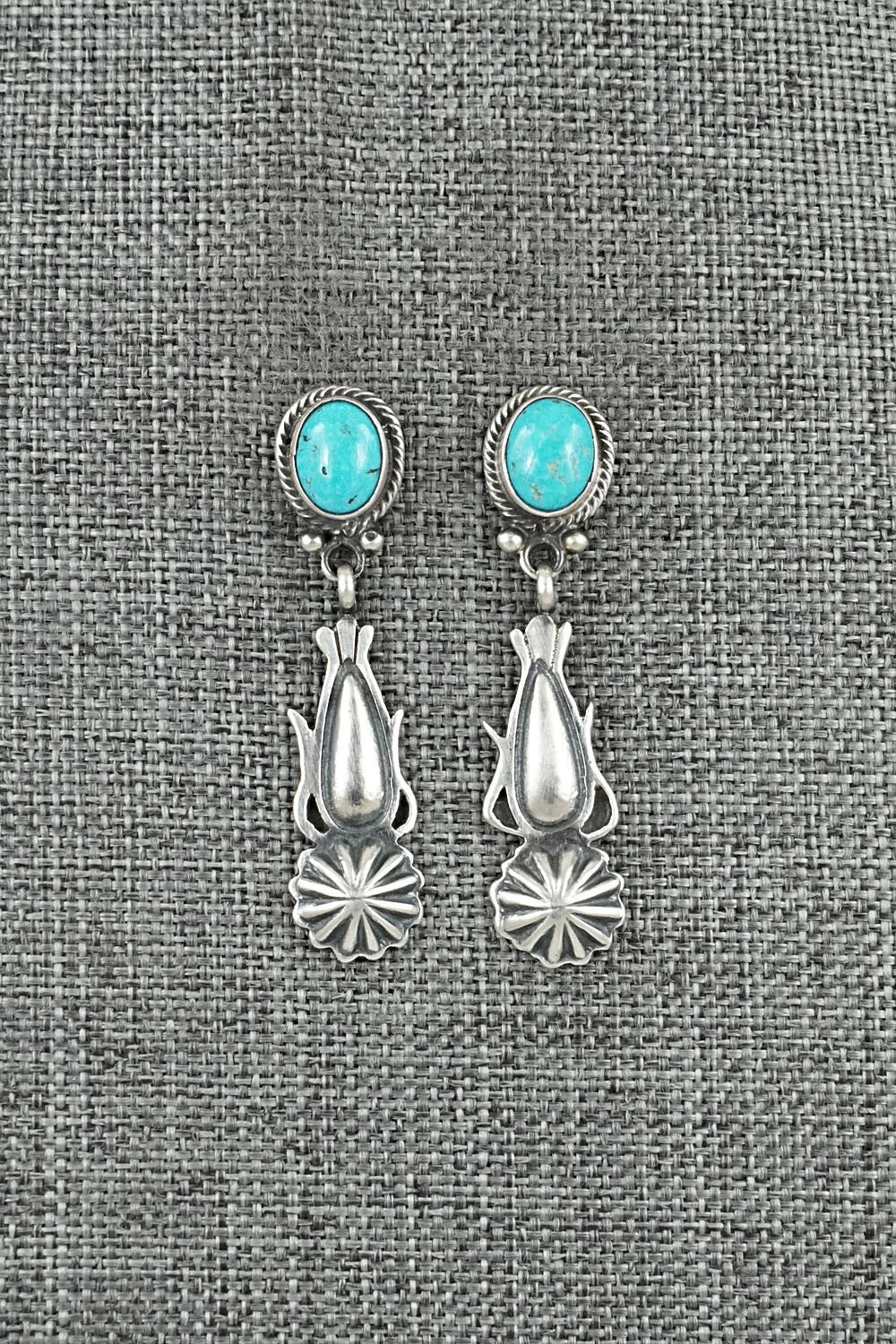 Turquoise & Sterling Silver Earrings - Verley Betone