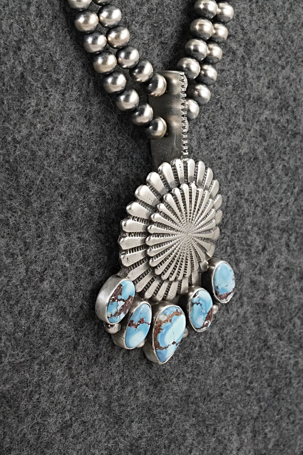 Turquoise & Sterling Silver Necklace - Tom Lewis