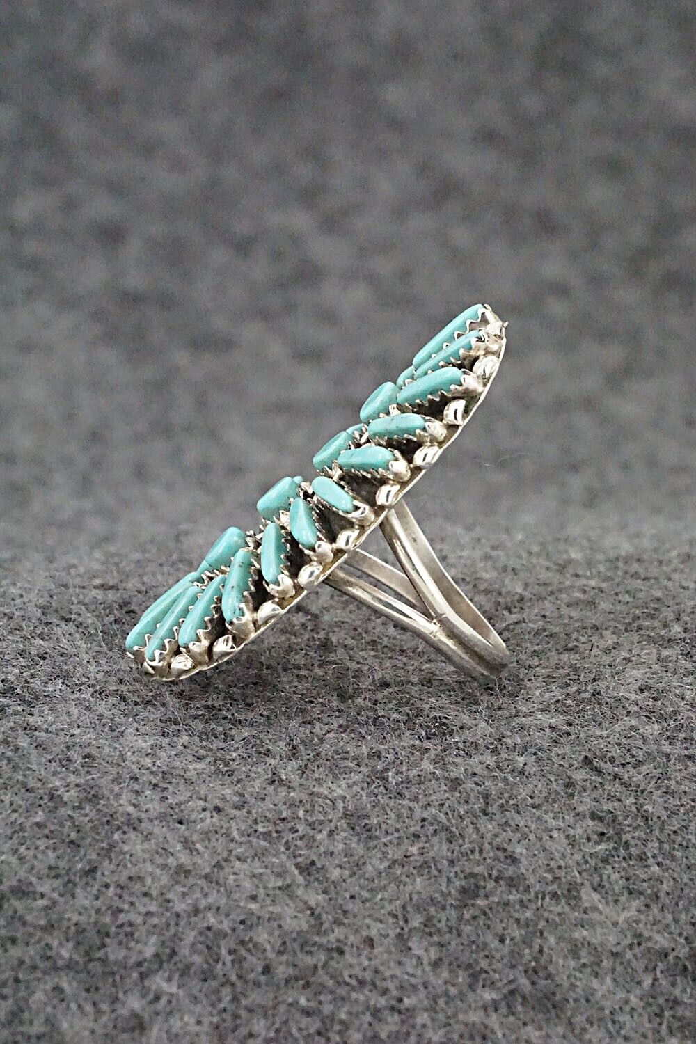 Turquoise & Sterling Silver Ring - Charlie John - Size 8.5