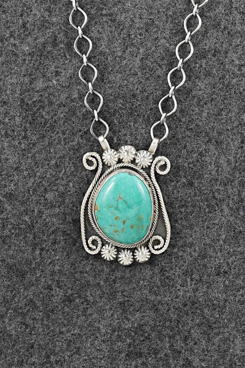 Turquoise & Sterling Silver Necklace - Cordell Platero