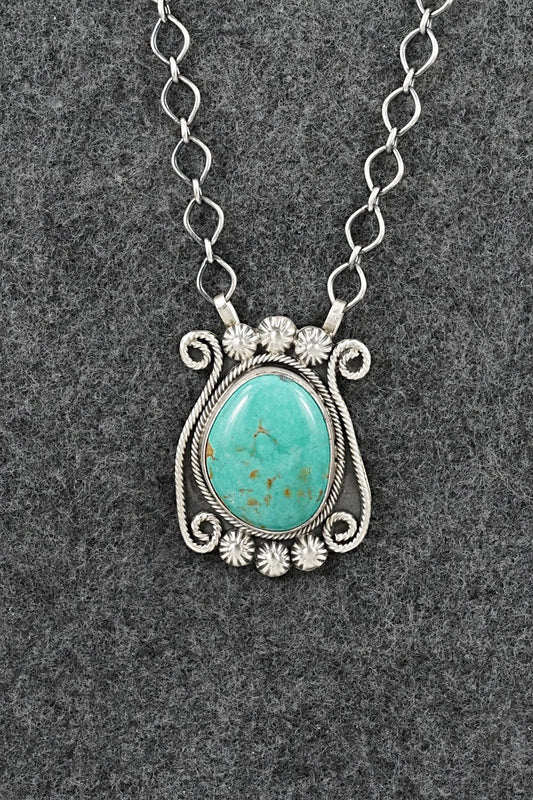 Turquoise & Sterling Silver Necklace - Cordell Platero