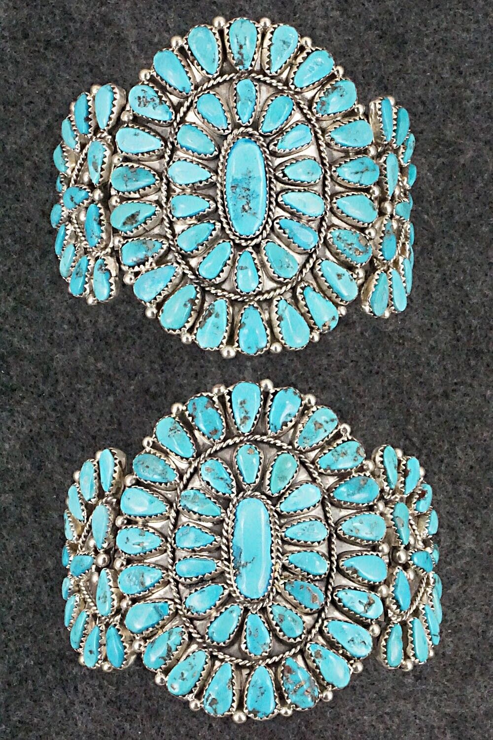Turquoise & Sterling Silver Squash Blossom Set - Eunise Wilson