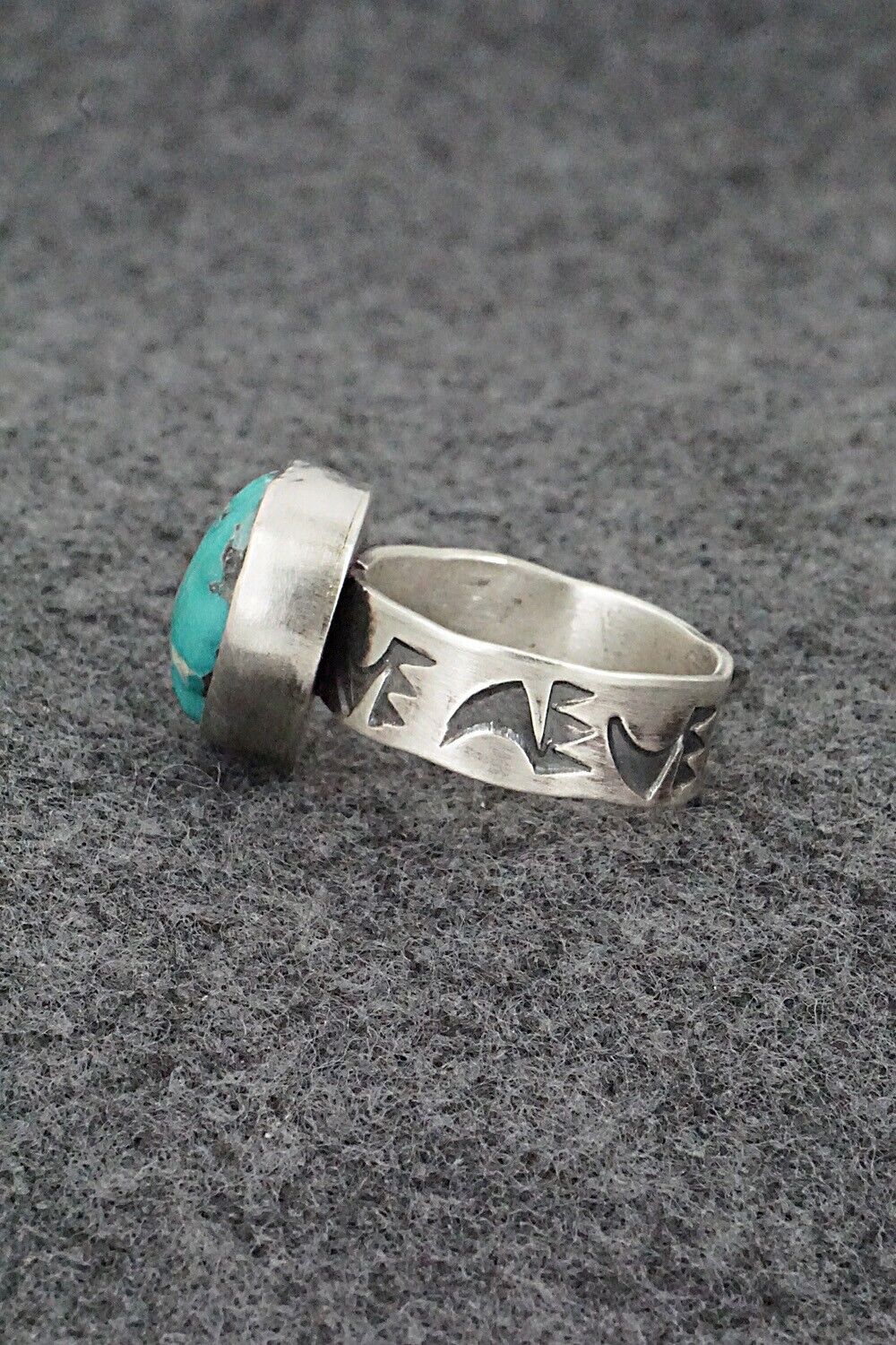 Turquoise & Sterling Silver Ring - Danny Henio - Size 8.5