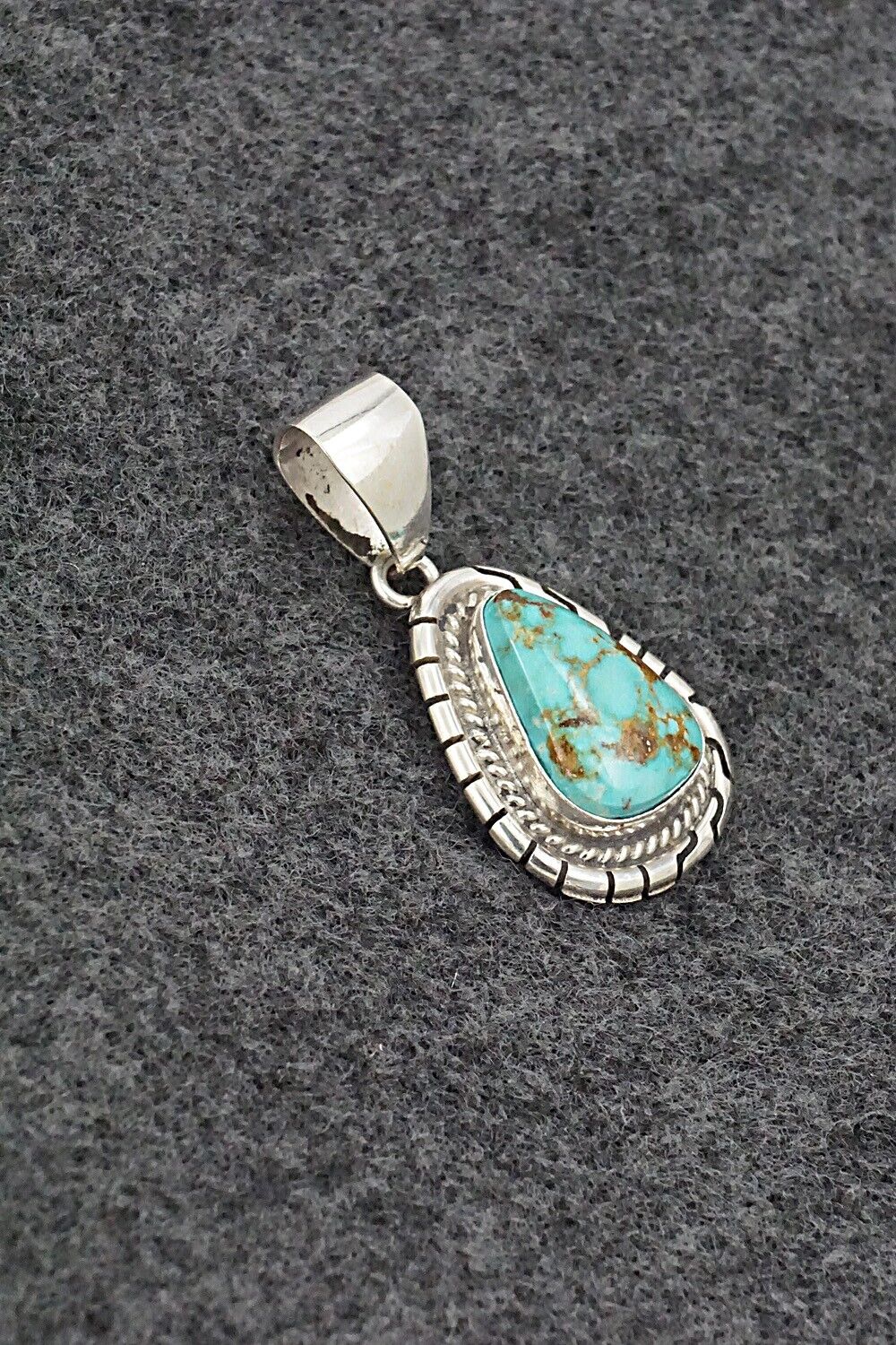 Turquoise & Sterling Silver Pendant - Peggy Skeets