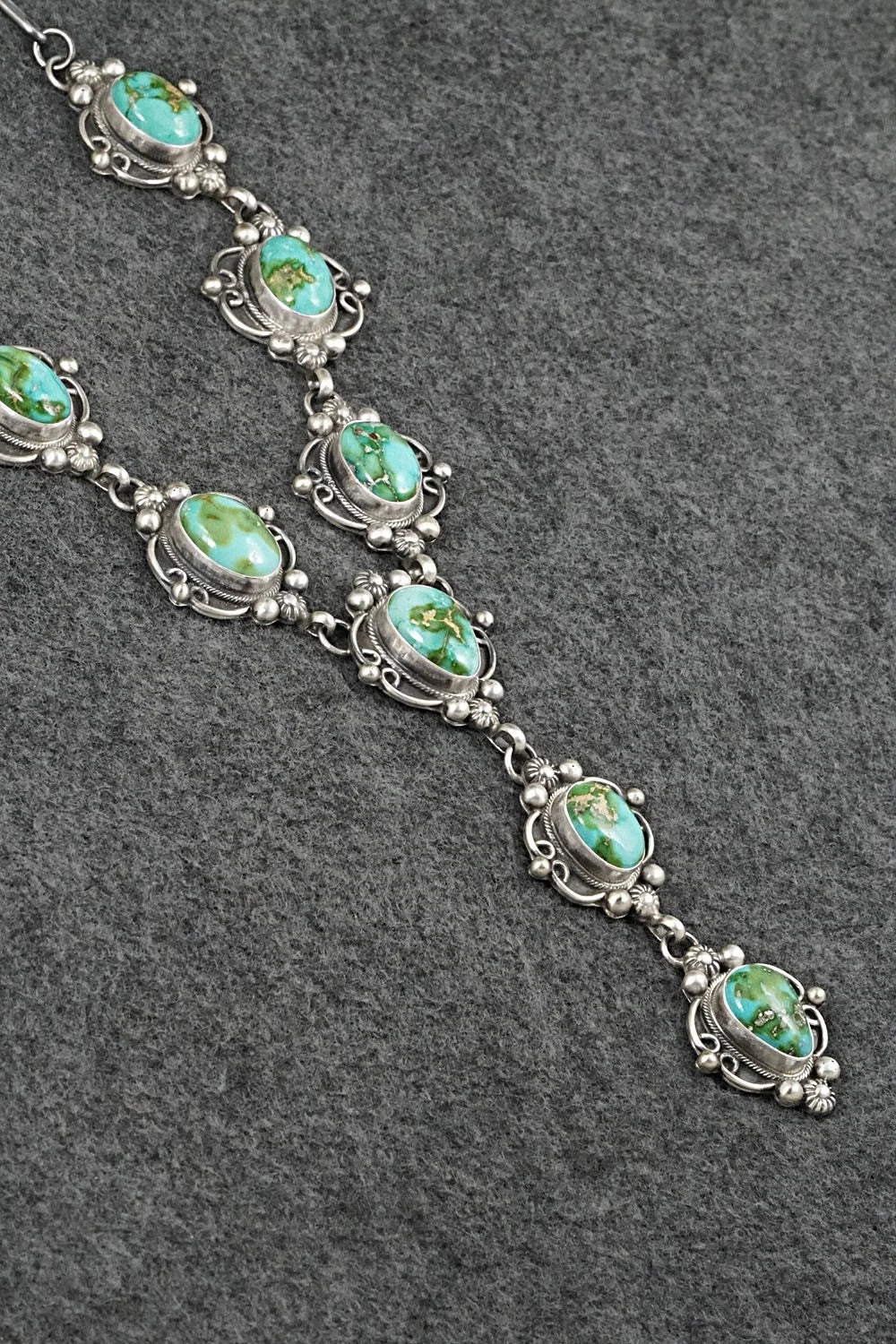 Turquoise & Sterling Silver Necklace and Earrings Set - Kathleen Livingston