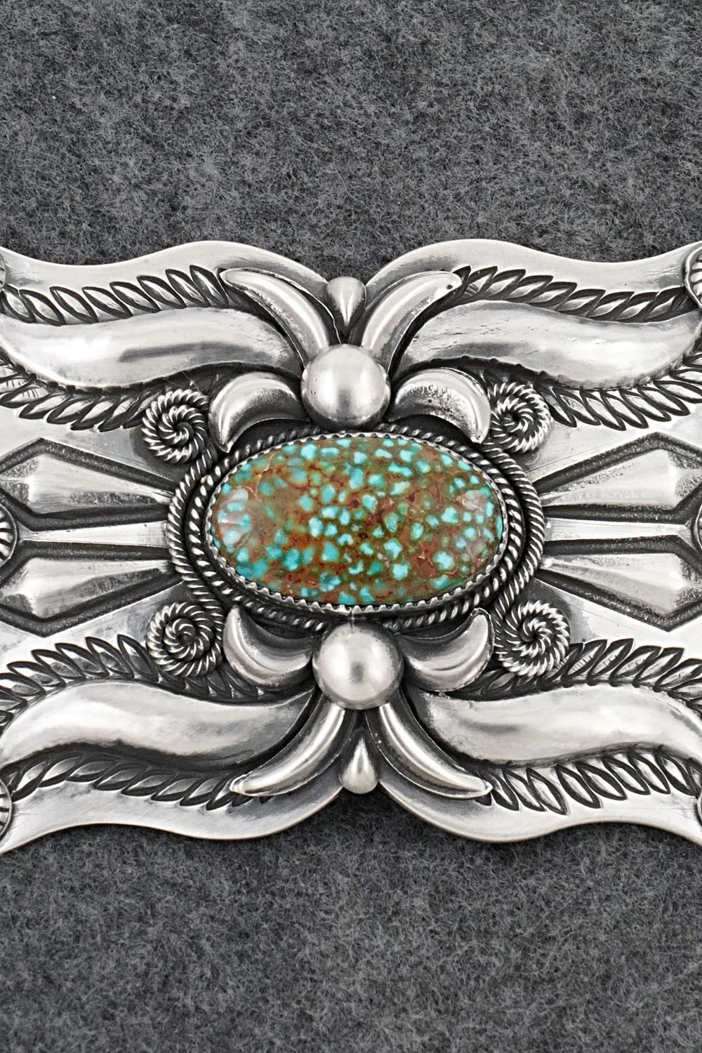 Turquoise & Sterling Silver Belt Buckle - Delbert Gordon