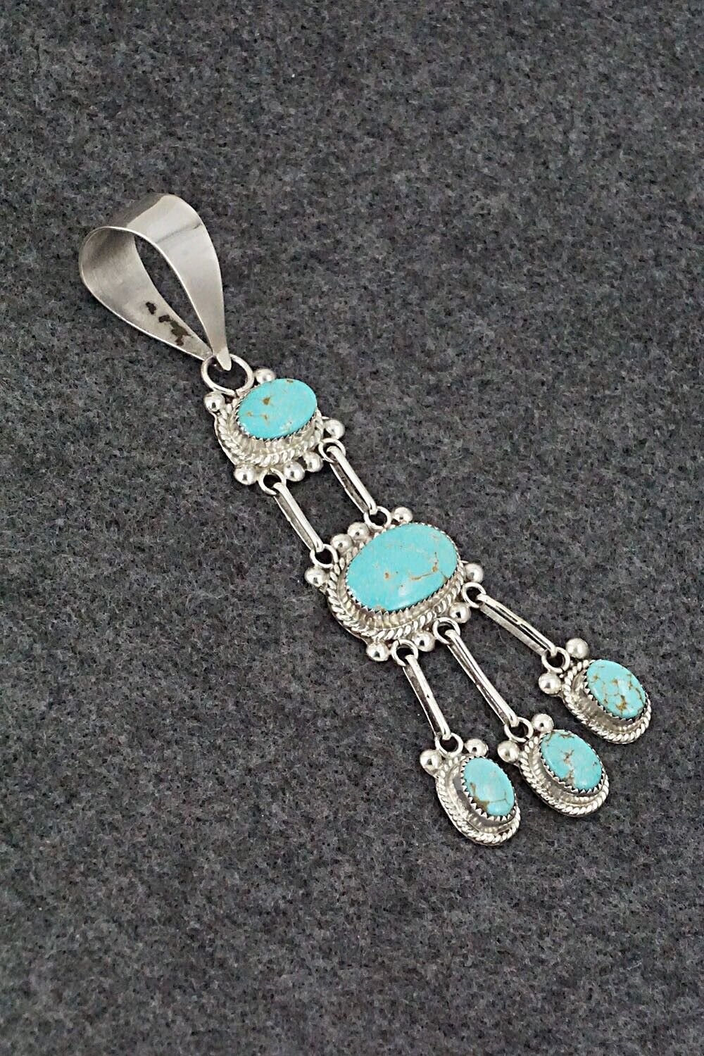 Turquoise & Sterling Silver Pendant - Kenny Calavaza