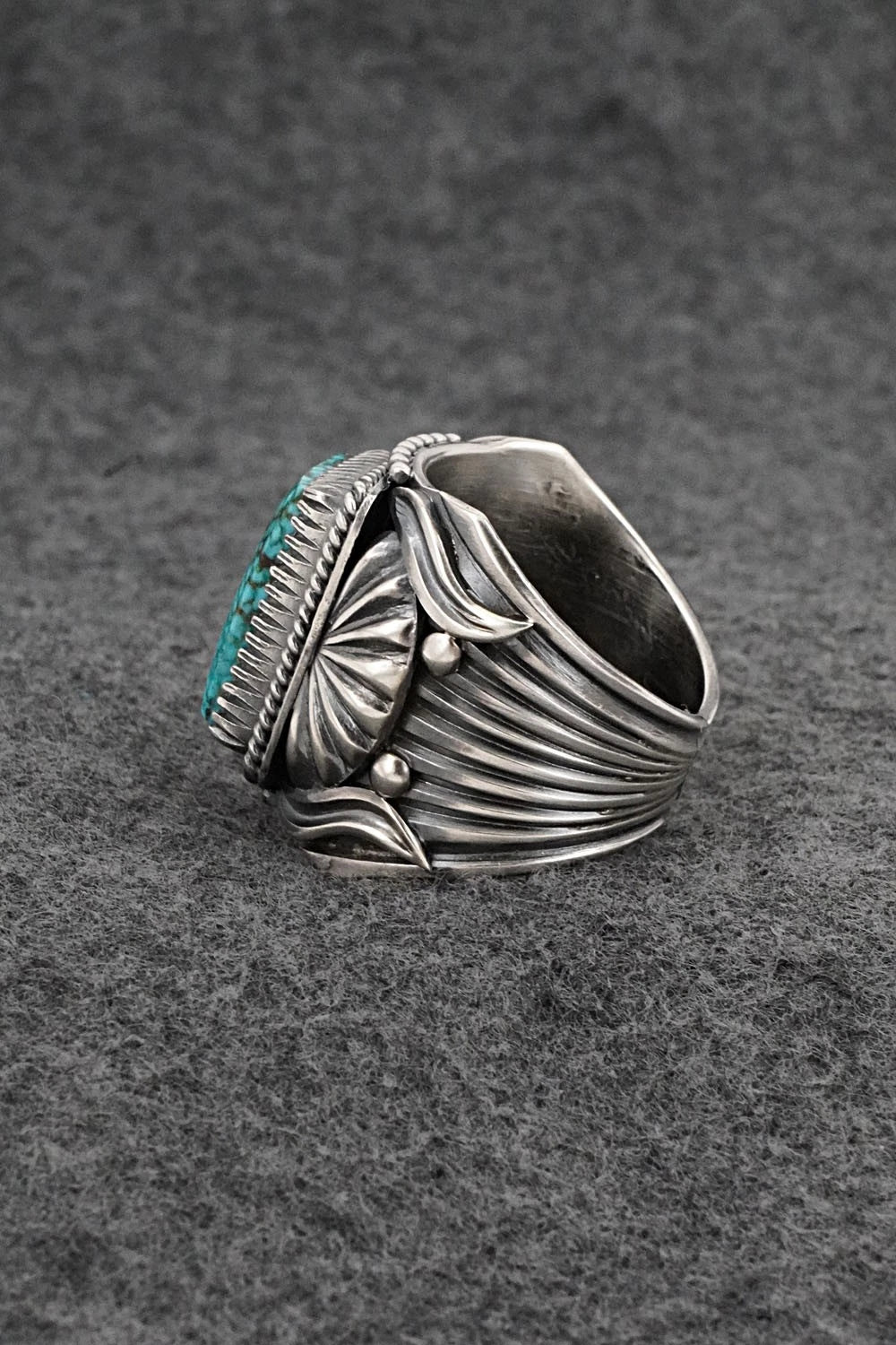Turquoise & Sterling Silver Ring - Delbert Gordon - Size 13