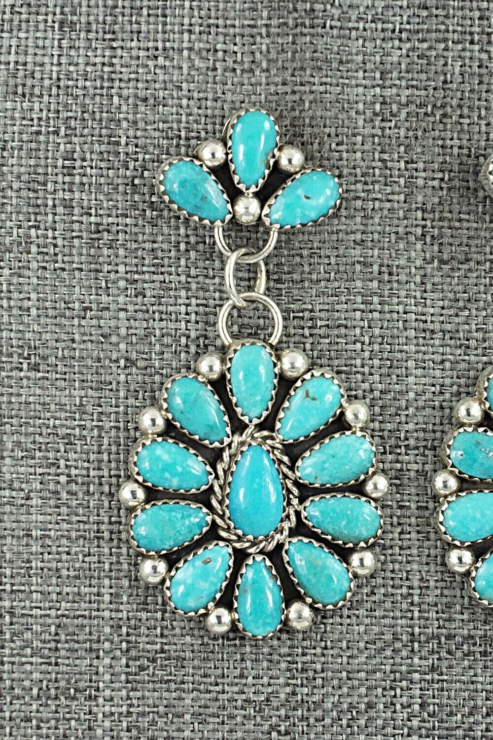 Turquoise & Sterling Silver Earrings - Rodney Notah