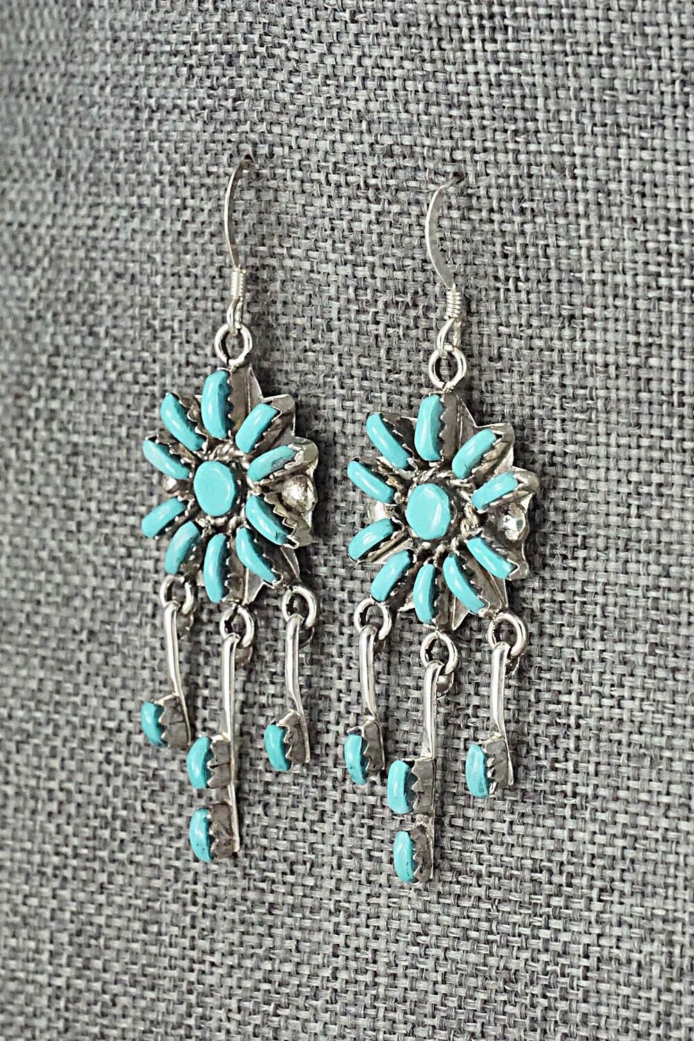 Turquoise & Sterling Silver Necklace and Earrings Set - Keith Leekity