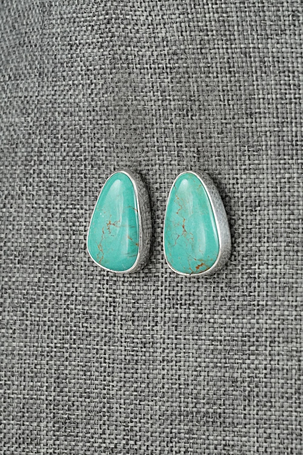 Turquoise & Sterling Silver Earrings - Eugene Gruber
