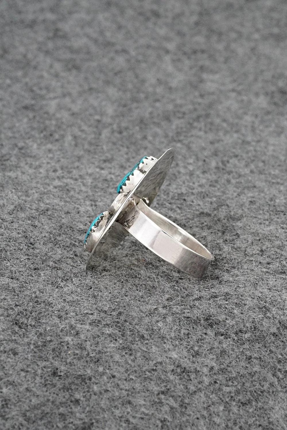 Turquoise & Sterling Silver Ring - Priscilla Reeder - Size 7.5