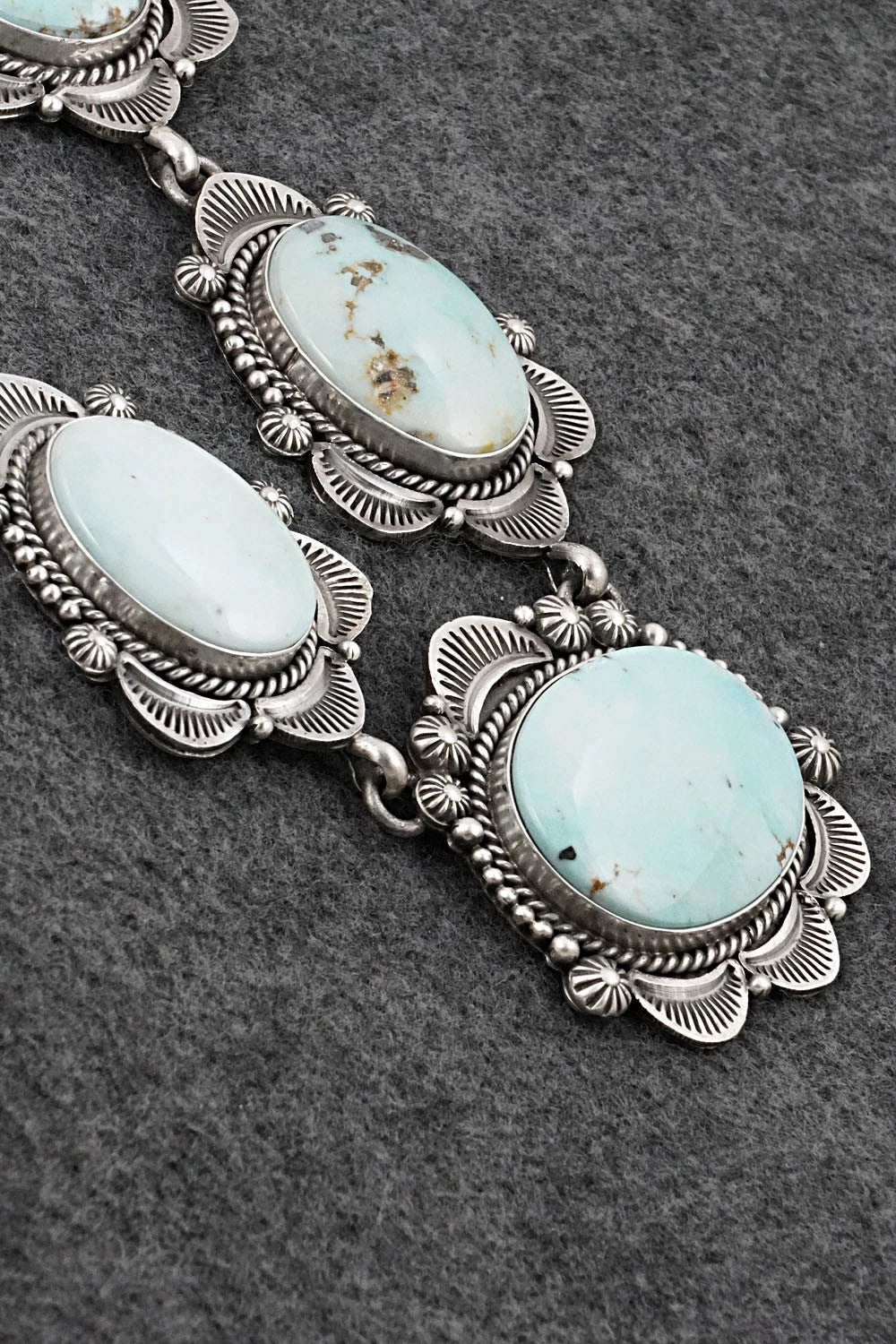 Turquoise & Sterling Silver Necklace and Earrings Set - Rosita Calladitto
