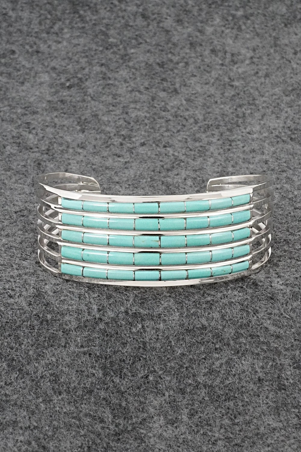 Turquoise & Sterling Silver Inlay Bracelet - Anson Wallace