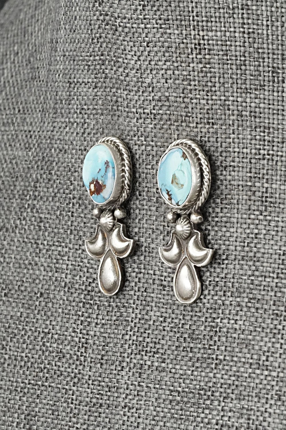 Turquoise & Sterling Silver Squash Blossom Set - Adrienne Gordon