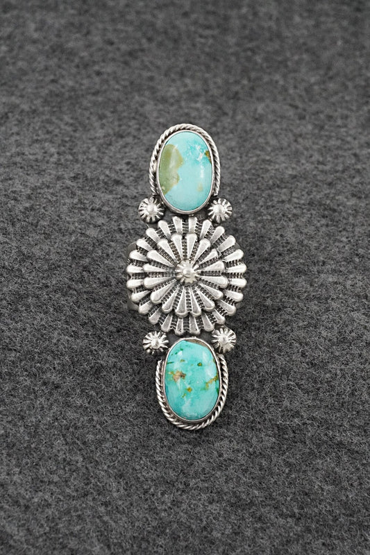 Turquoise & Sterling Silver Ring - Samuel Yellowhair - Size 7