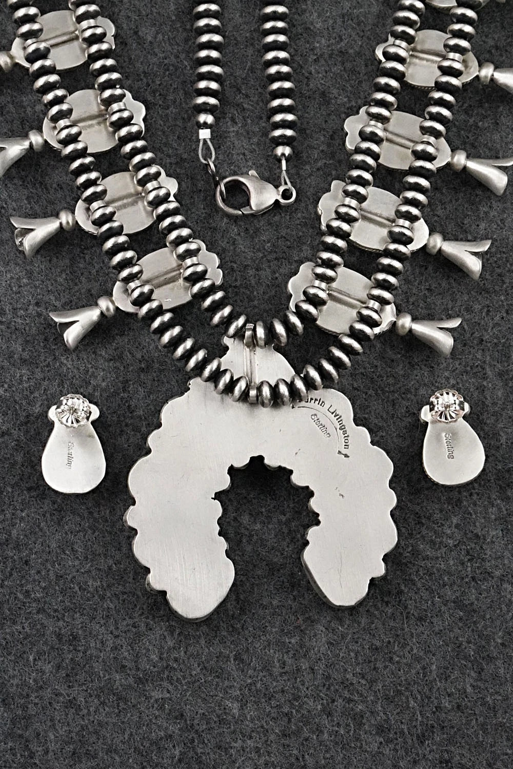 Turquoise & Sterling Silver Squash Blossom Set - Darrin Livingston