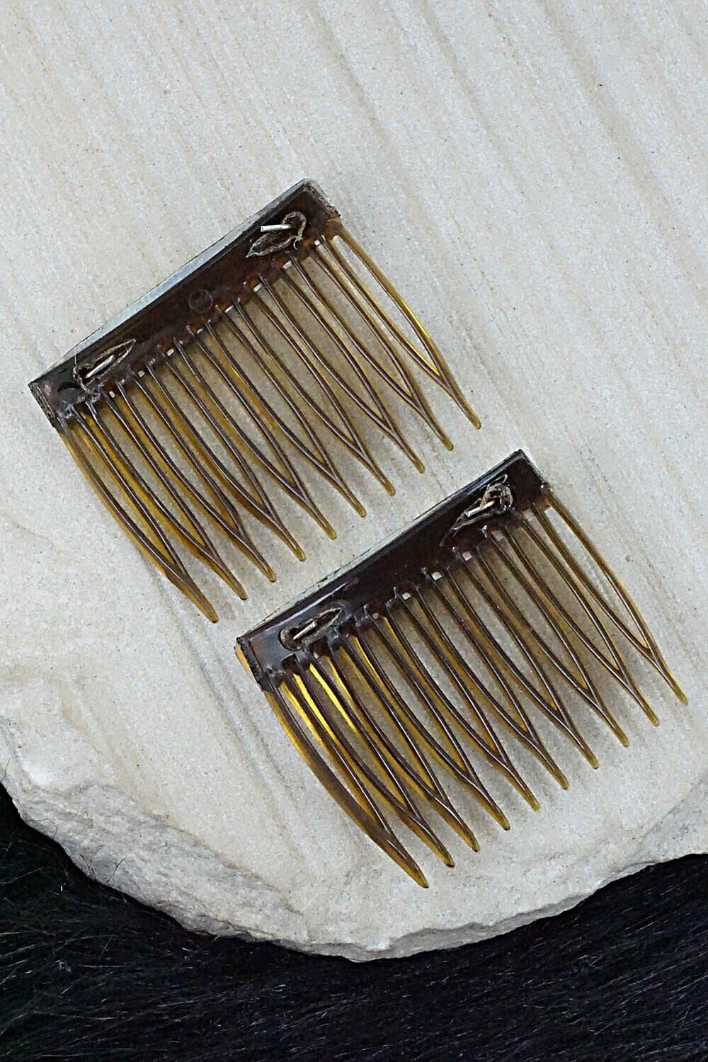 Turquoise & Sterling Silver Hair Combs - Randall Dalgai