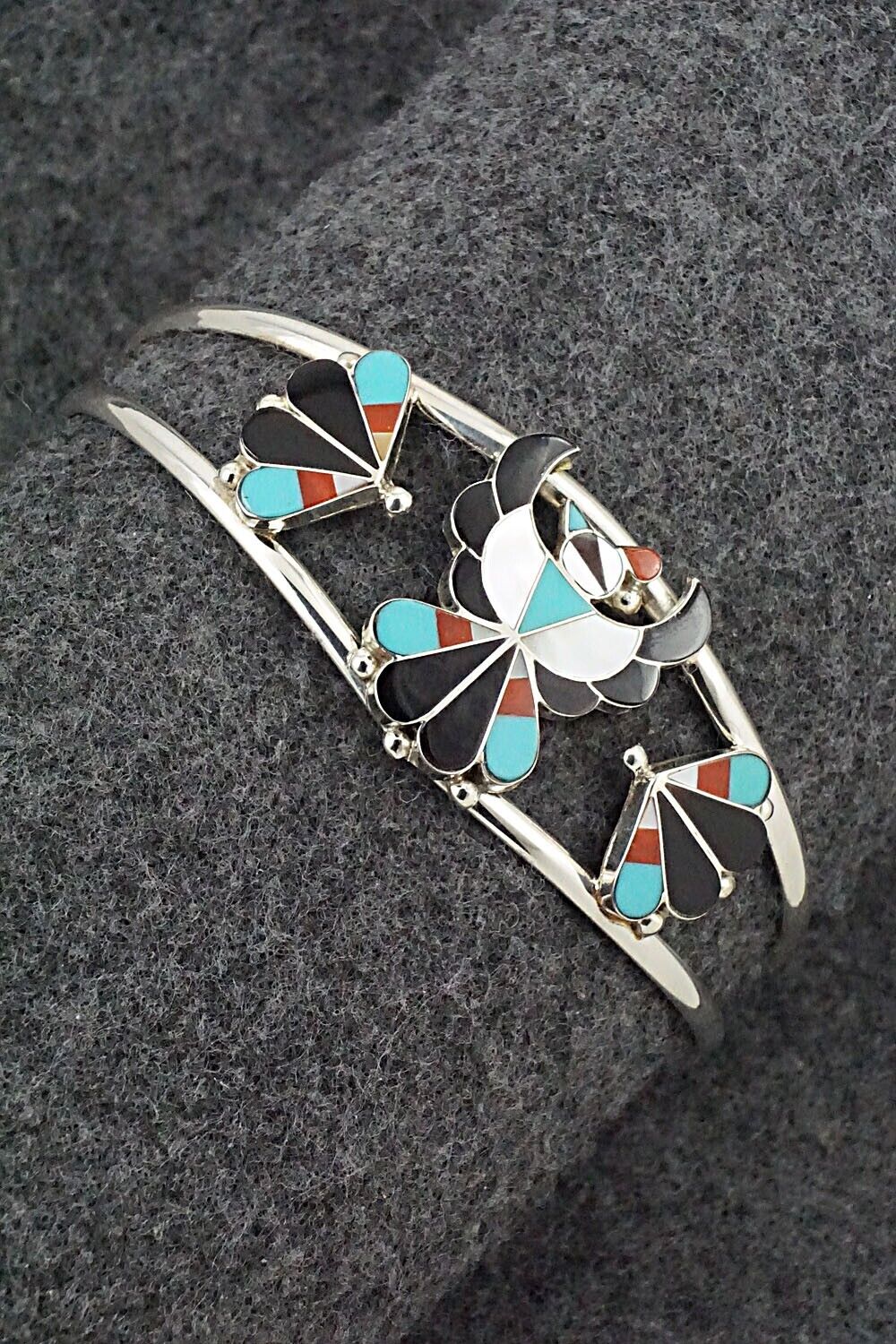Multi-Stone & Sterling Silver Inlay Bracelet - Breon Wallace