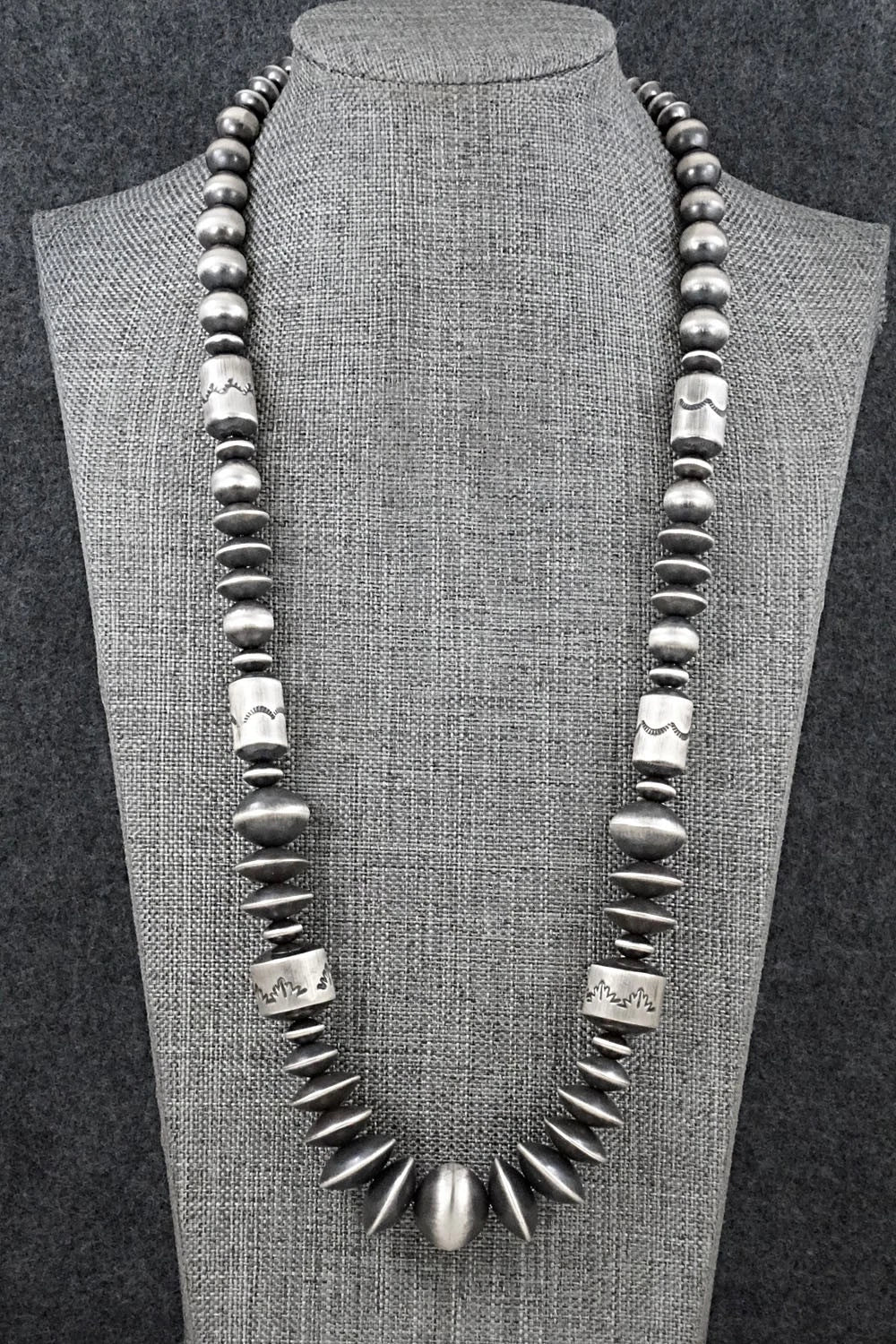 Sterling Silver Navajo Pearl Necklace 28" - Rose Martin